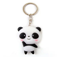 3 pcs cute panda cartoon keychain pendant silicone cute lovers key ring accessories backpack decoration diy key rings