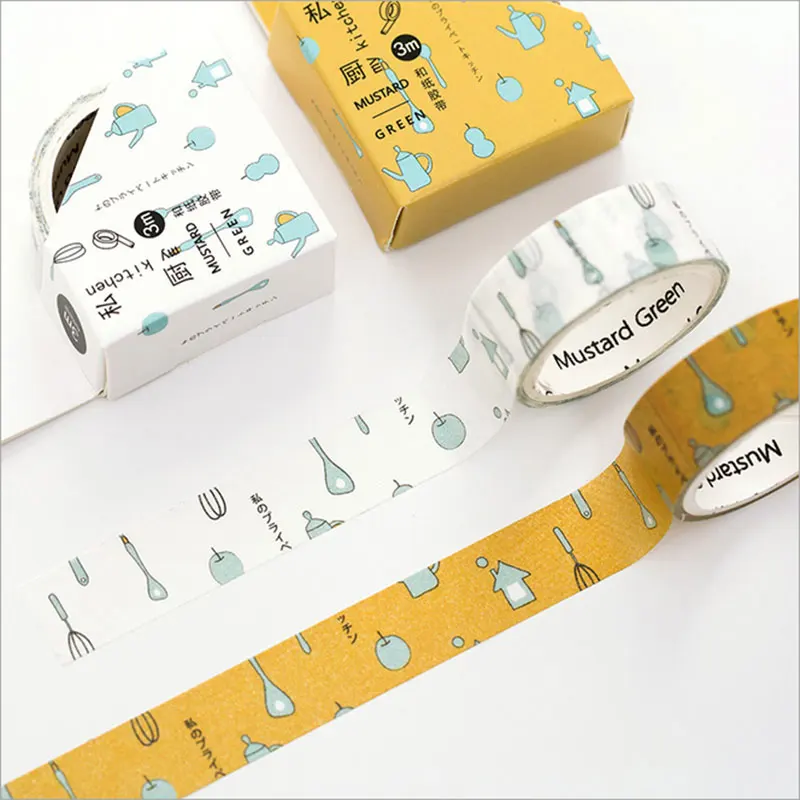 2 шт./лот 1 5 см * 3 м кухонь Декоративный скотч с принтом для художественного