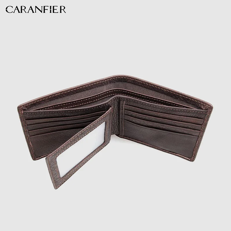 CARANFIER 100% Высококачественные мужские кошельки из натуральной коровьей кожи