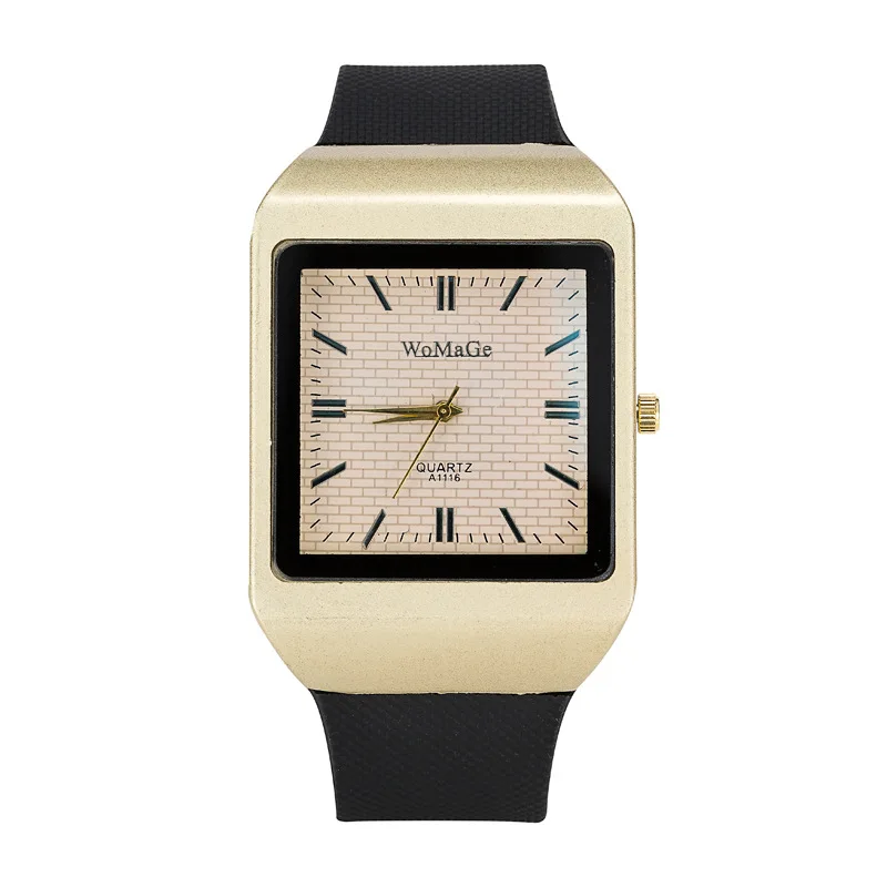 Новое поступление прямоугольные мужские часы с большим циферблатом и синим