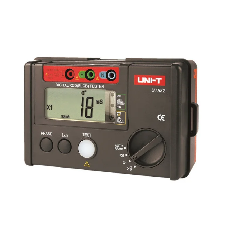 UNI T UT582 цифровой RCD (ELCB) тестер авто рампы утечки выключатель счетчик с