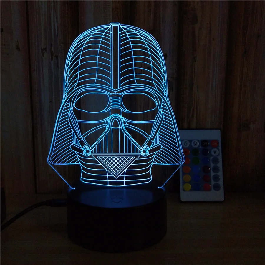 Звездные войны Дарт Вейдер 3D иллюзия светодиодная USB лампа сенсорная RGB 7 цветов