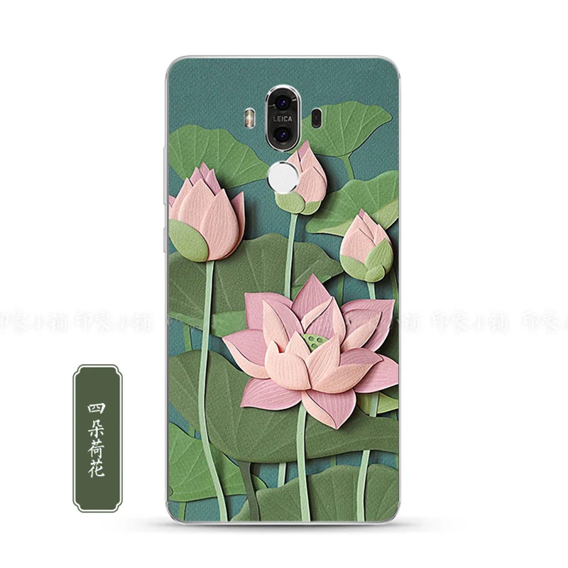 

2pcs For Huawei mate S mate 7/8/9 mate 9pro case shell fashion flower soft capas mateS mate7 mate8 mate9 pro back cover cases