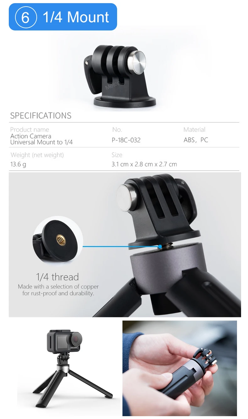 PGYTECH DJI Osmo экшн штатив селфи палка ремень держатель Чехол сумка для Gopro Hero 7 6 Insta360 One X Eken аксессуары для спортивной камеры