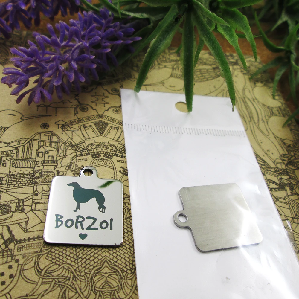 

10pcs--"Borzoi"dog lover stainless steel charms more style for choosing DIY Charms pendants for necklace