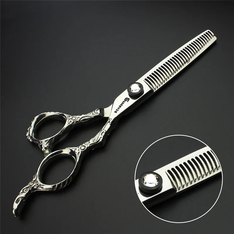 6thinning scissors Sharonds профессиональные Заказные ножницы для стрижки волос 7 дюймов Парикмахерские ножницы для резки филировочные парикмахерские makas Япония 440c серебро - Цвет: 6thinning scissors