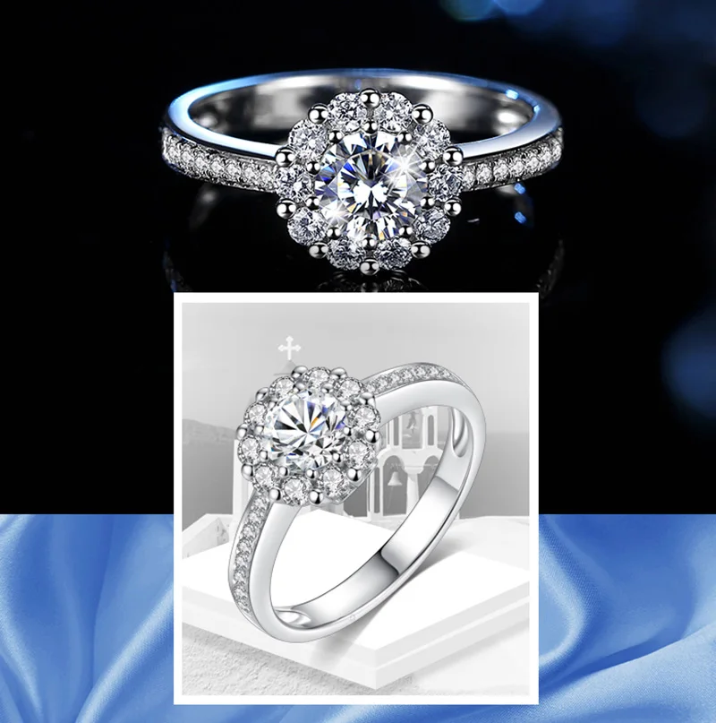 100% 18K 750Au золото Moissanite бриллиантовое кольцо D Цвет VVS с национальным сертификатом MO