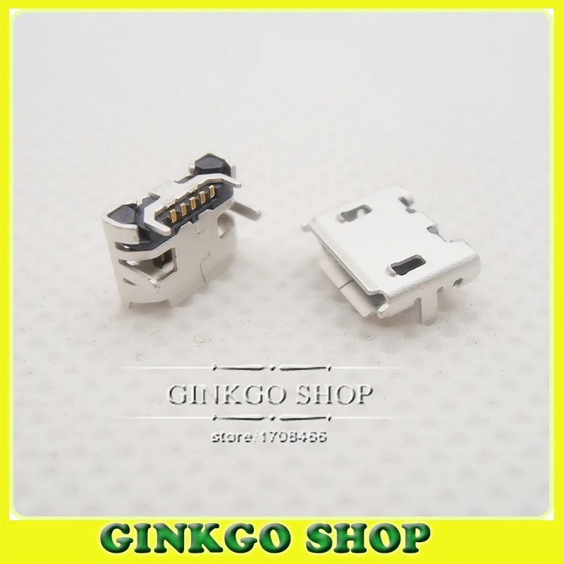 

1000PCS/LOT Micro 5Pin USB jack Socket Connector 4 foot DIP Small Ox horn DIP for Repair Mobile Phone