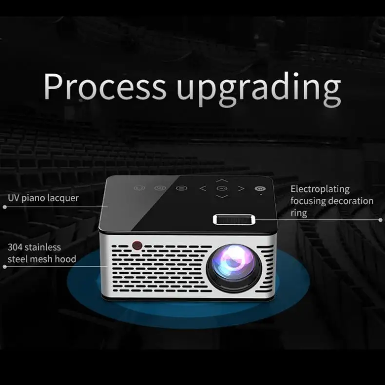 T260 Универсальный 116 дюймовый портативный мини светодиодный проектор 320x240 Разрешение мультимедиа с сенсорной кнопкой для дома и развлечений