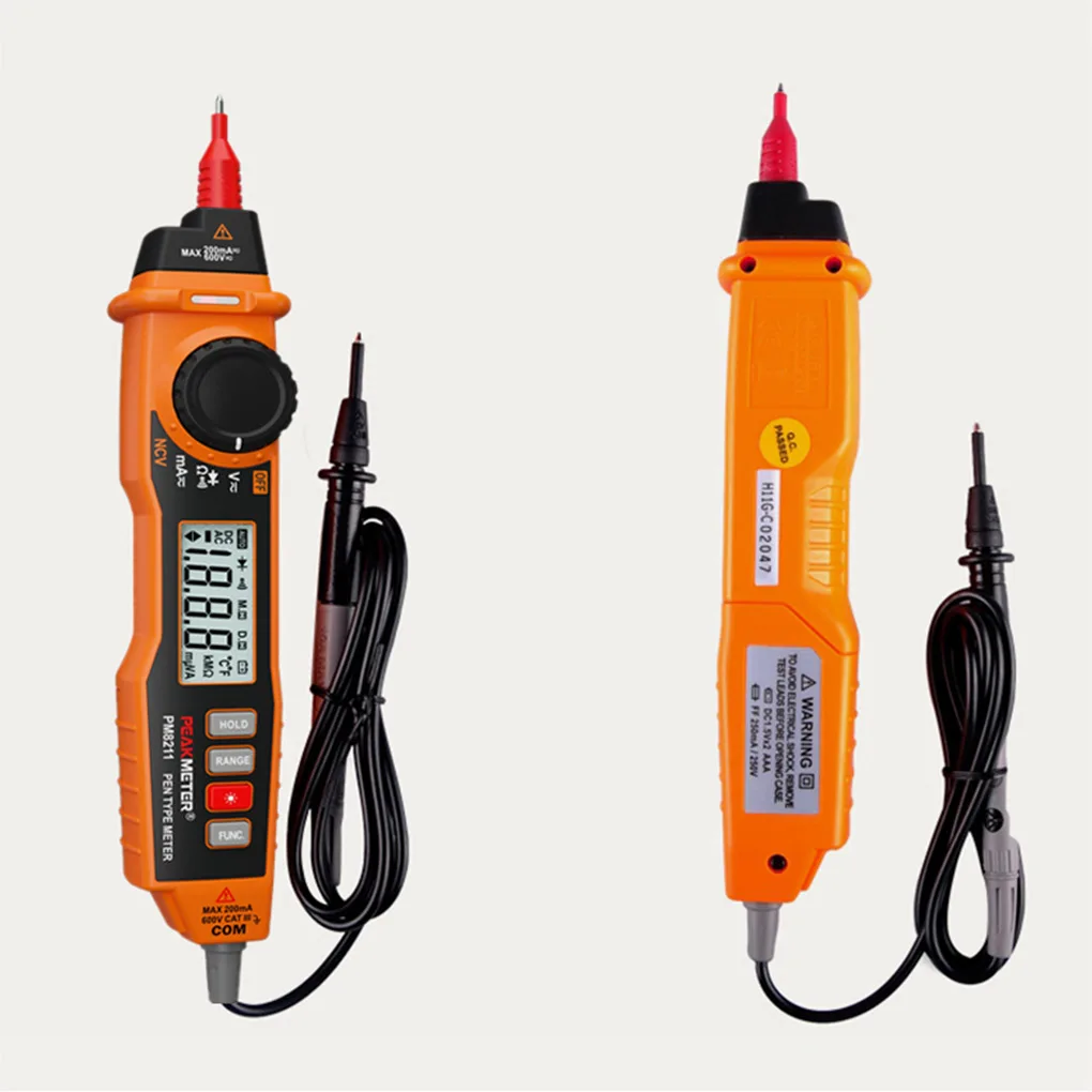 PEAKMETER MS8211 Ручка Тип Цифровой мультиметр Авто ручной диапазон Бесконтактный Напряжение Ток Ом детектор метр