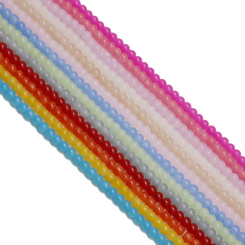 High Quality 4MM Loose Ball Glass Beads Round Assorted Color Lacquer Bake Fit Fancy DIY Jewelry Bracelet Necklace Making | Украшения и