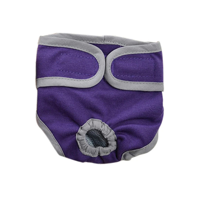 Purple Физиологические штаны для домашних животных для женщин, маленьких собак, щенков, моющиеся прочные подгузники для собак, нижнее белье, гигиенические короткие подгузники, нижнее белье для домашних животных - Цвет: Purple
