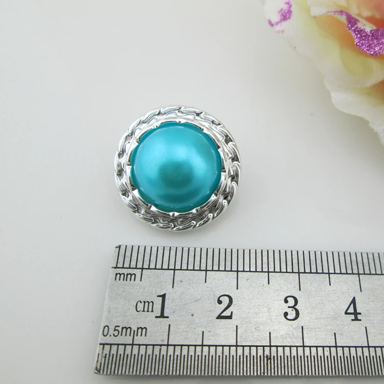 20 шт. модные бирюзовые жемчужные пластиковые пуговицы резиновые хвостовик для