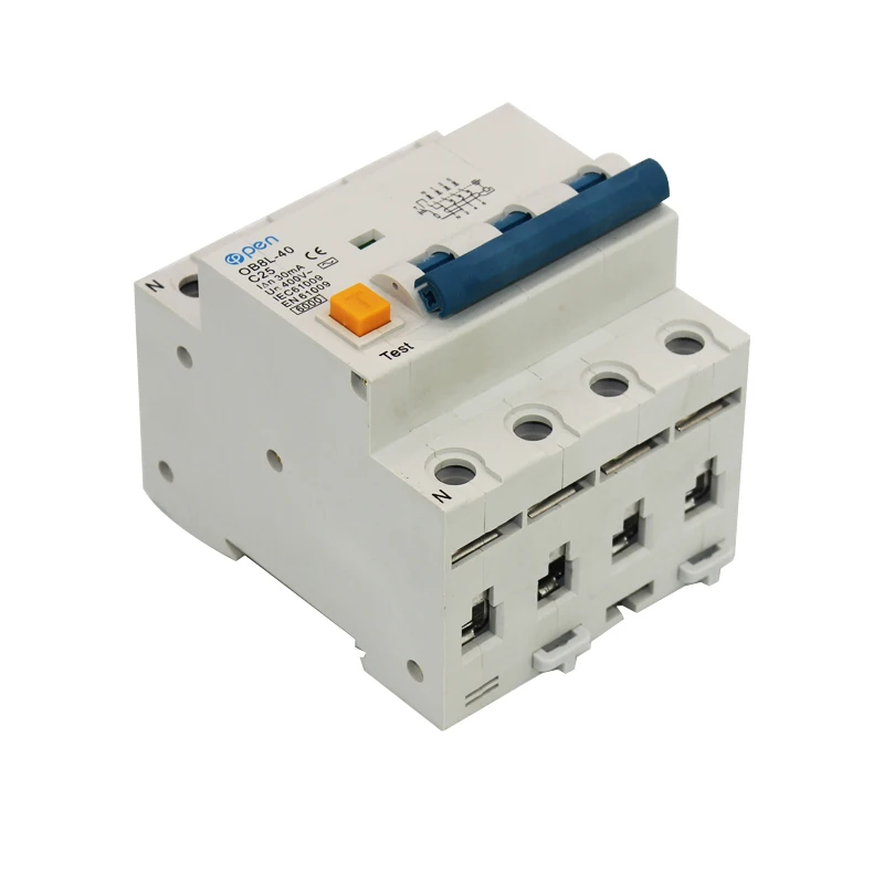 OB8L-40 3P + N 20A/25A/32A автоматический выключатель остаточного тока 30mA RCBO для перегрузки