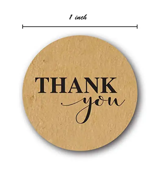 

1inch Kraft paper thank you stickers scrapbooking for seal adhesive label roll cute sticker for package stationery sticker