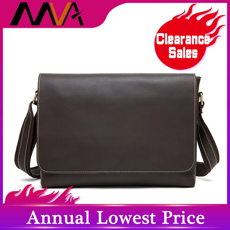 MVA Messenger Bag Men Male Bags Genuine Leather Shoulder For Casual Men's Handbag Crossbody 1136 |