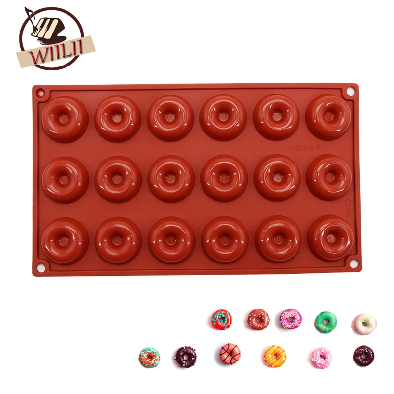 Силиконовый мини-пончик с 18 ячейками для украшения торта форма кухни сахарного
