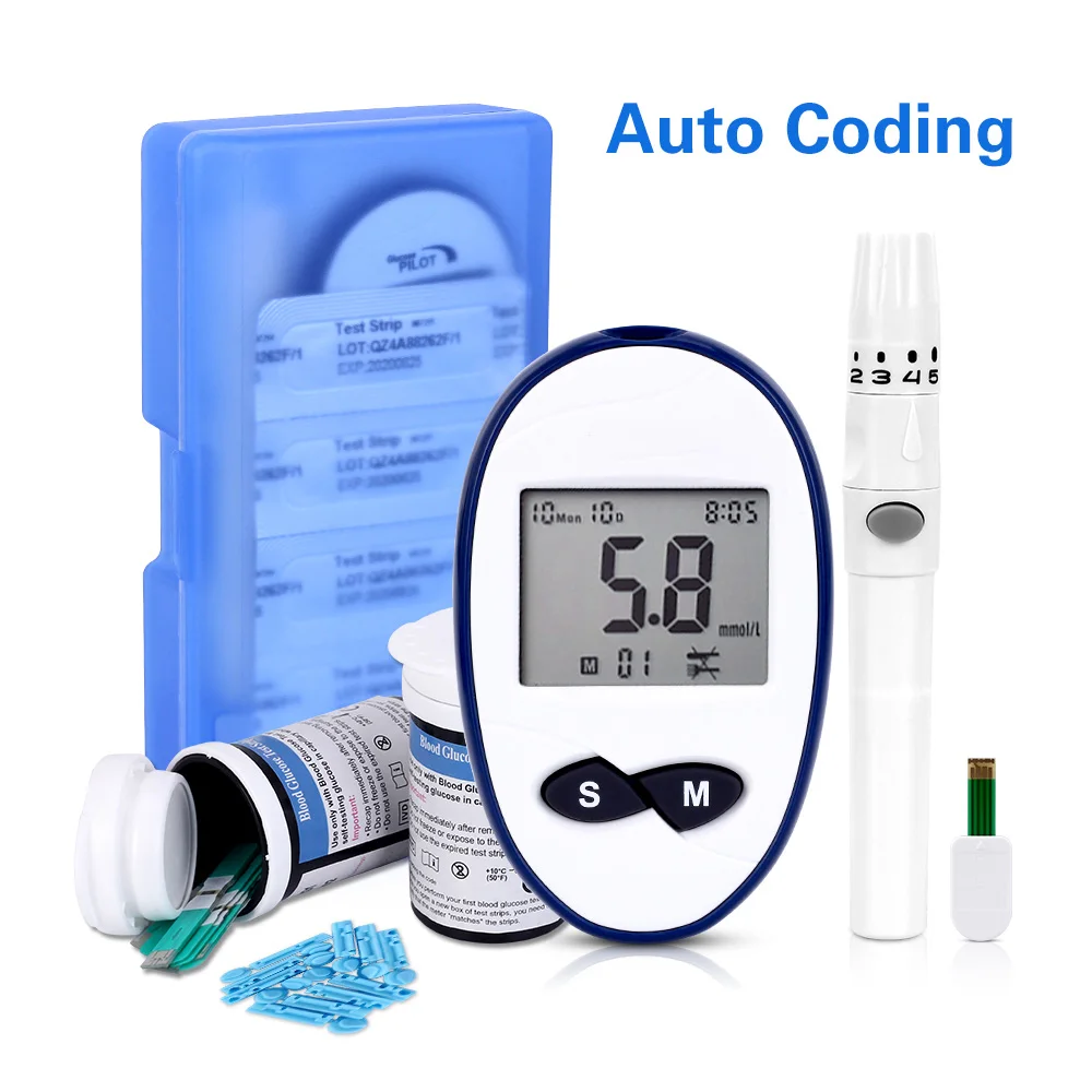 FDA безопасный точный mmol/L измеритель уровня глюкозы в крови с тестовыми полосками Lancets GLM-76 прибор для определения уровня сахара в крови глюкометр
