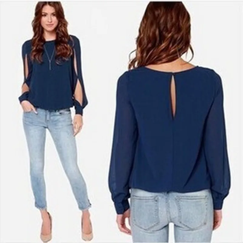 

Новая весенняя женская рубашка большого размера 3XL, повседневный женский шифоновый топ с длинным рукавом и блузка