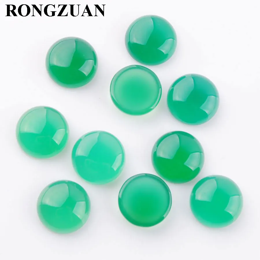 Green Agate RONGZUAN, натуральные камни, аметисты, розовые кварты, лазурит, 12 мм, круглая плоская спина, кабошон, кабина, без отверстий, ювелирные изделия, 10 шт., TBU329 - Цвет: Green Agate
