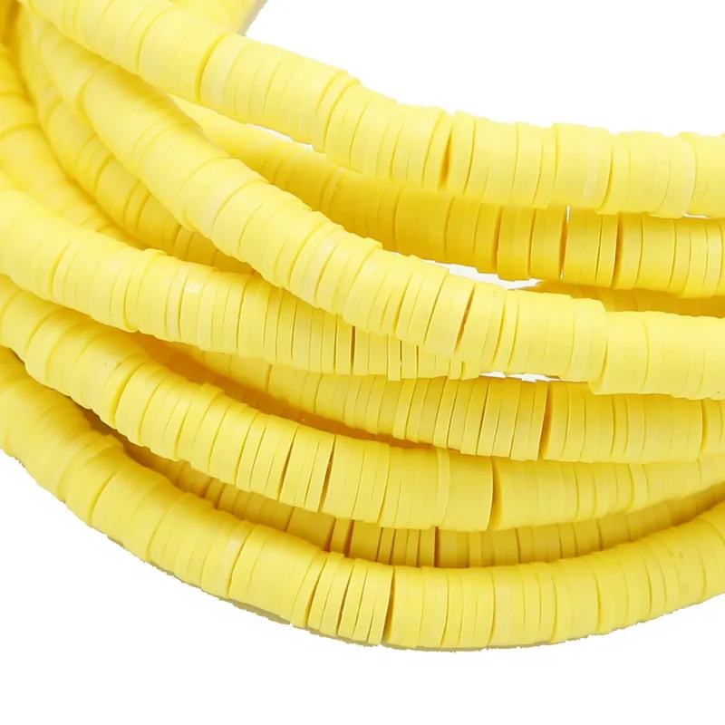 Yellow 6 мм 400 шт./лот красочные Полимерная глина Fimo чип диск Свободные Spacer Бусины для ручной работы судов sweing ткань Модные украшения изделий - Цвет: Yellow
