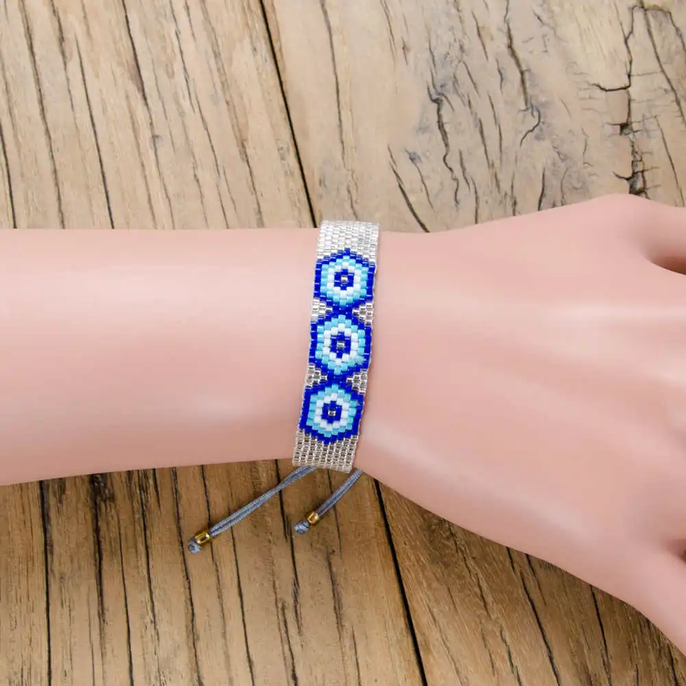 Go2boho сглаза браслет для женщин Perles MIYUKI браслет ювелирные изделия Lucky турецкий глаз Браслеты Mujer серебряный кристалл подарок ручной работы