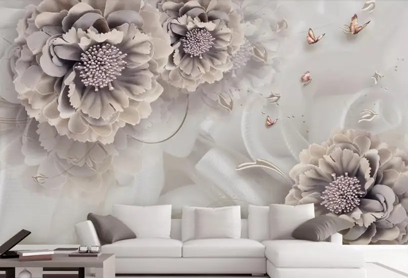 Customize brick wallpaper 3d Atmospheric peony Backdrop Home Decor Mural Wallpaper For Bedroom Walls mural | Обустройство дома