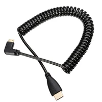 jimier cy cable 90 degree right angled type mini hdmi male to hdmi male stretch spring cable 4ft