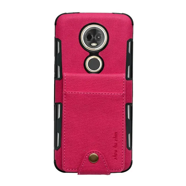 6,0 ''карточка из ткани слот для Motorola E5Plus чехол Motorola Moto E5 Plus откидная задняя крышка для Motorola E5 Plus чехол Капа TX1924 - Цвет: Красный
