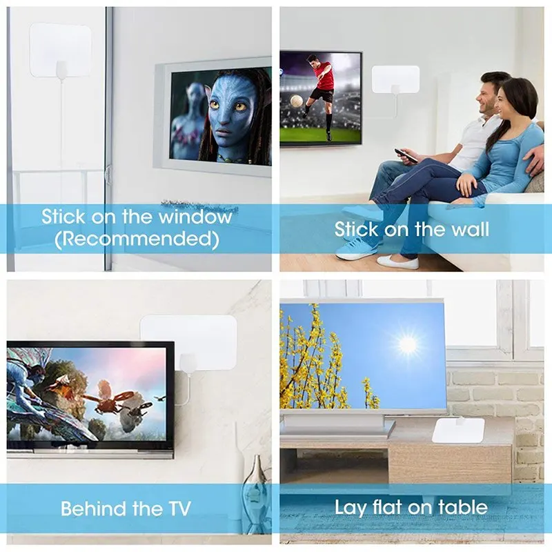 Цифровая внутренняя ТВ Мужская HD антенна Freeview Диапазон Ультра-тонкие антенны с