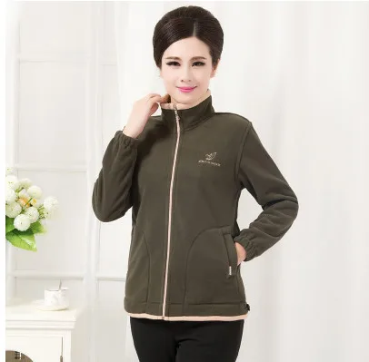 Флисовое пальто для матери среднего возраста весна осень женские кофты|womens casual