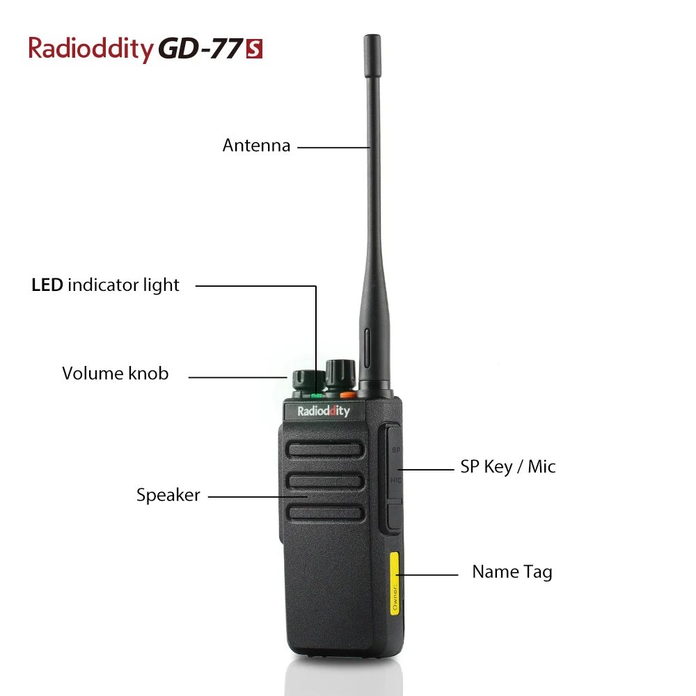 Радиочастотный GD 77S DMR двухдиапазонный slot Ham любительский двухсторонний