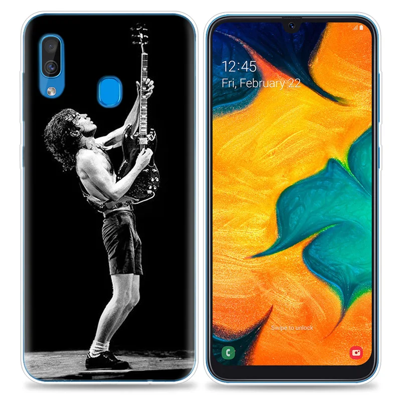 Прозрачный силиконовый чехол для samsung Galaxy A50 A70 A30 M30 M20 A10 A20 A40 M20 чехол для телефона ACDC Rock Ac DC Angus young