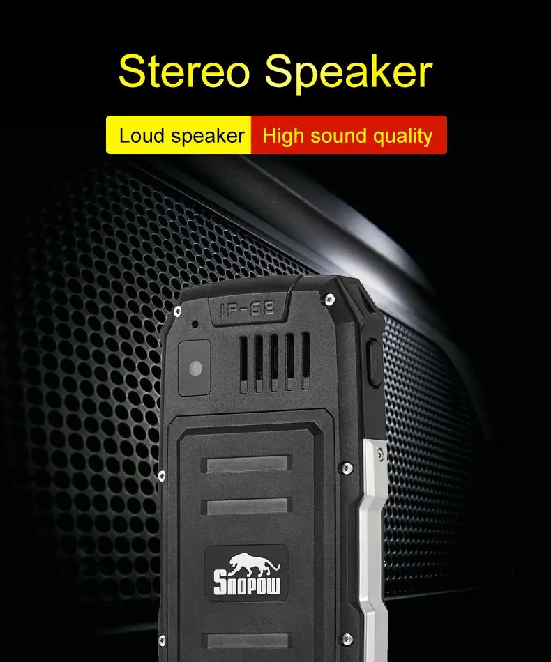 Смартфон Snopow M2 IP68 водонепроницаемый, ударопрочный для использования на открытом воздухе с радиоприемником FM 2,4 дюйма, фонариком, русской клавиатурой и емкостью аккумулятора 2500 мАч.