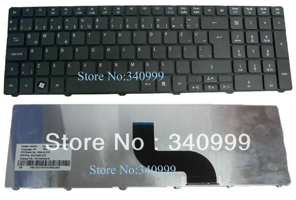 

new Keyboard for acer Aspire 5810 5820 5410 5536 5542 5738 5739 5740 7540 7735 7741 5742 TR Turkish VERSION Black laptop klavye