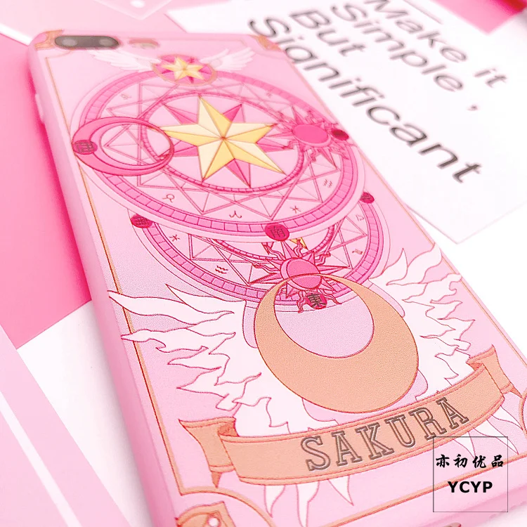 Для iphone XS Max милый Cardcaptor Sakura задний Чехол+ пленка для экрана из закаленного стекла, Девушка Мягкий чехол для iphone X XR 6 7 8plus