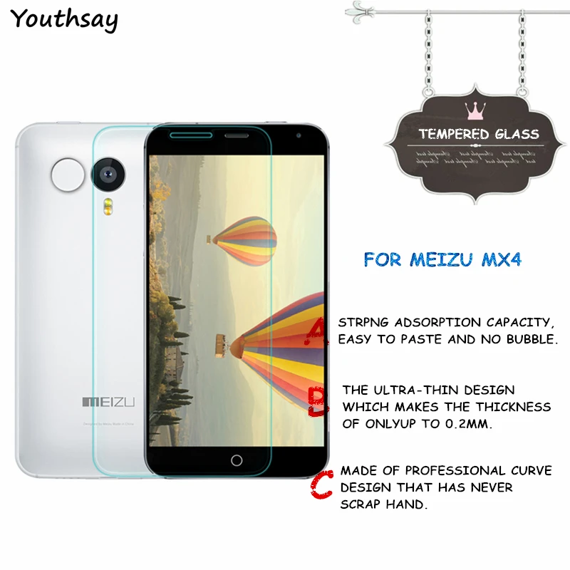 

Защитное стекло для Meizu MX4, 5,36 дюйма, 2 шт.