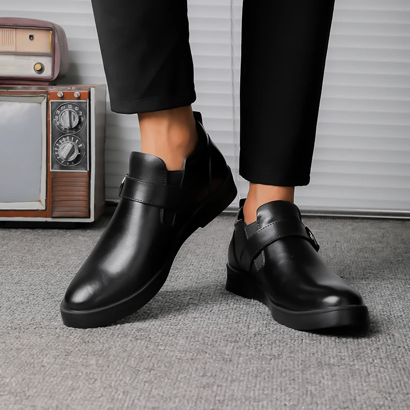 Мужские классические туфли кожаные оксфорды на шнуровке Повседневная Деловая