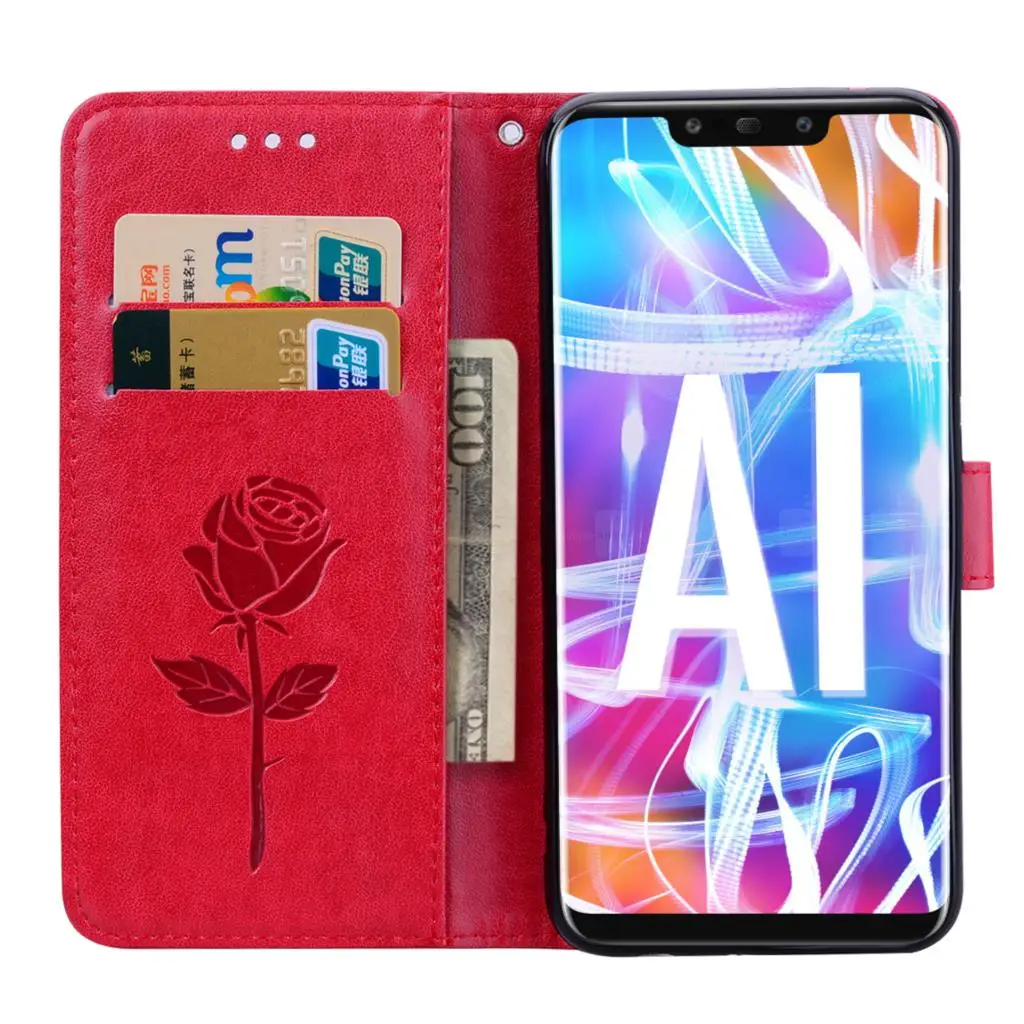 Кожаный чехол для Huawei P20 Lite Pro Nova 3 3e 3i чехлы телефонов с цветами P Smart Plus Mate 20