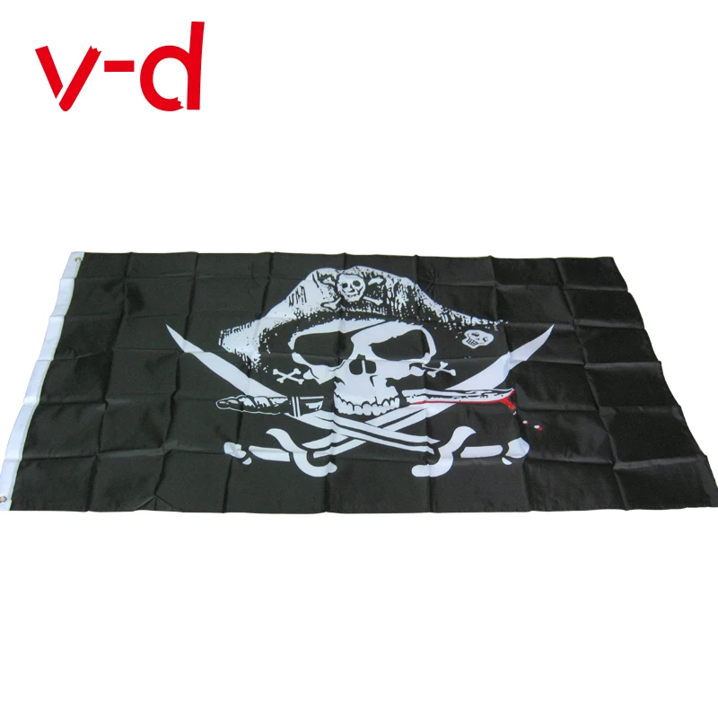

free shipping xvggdg New Huge 3x5FT Skull and Cross Crossbones Sabres Swords Jolly Roger Pirate Flags With Grommets