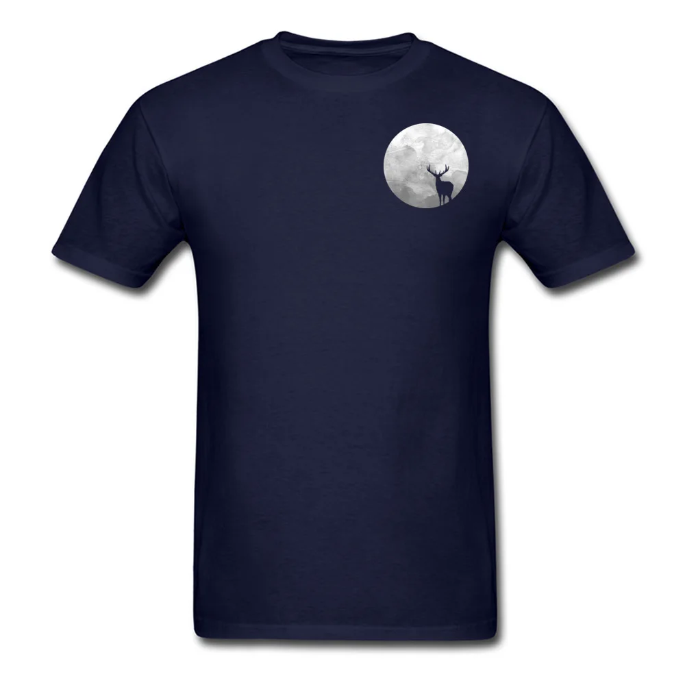 Hallowmas Christmas Blood Moon Elk T Shirts Women Men Funny Tees Custom Personalized Tshirt Animal Deer T-Shirts Printing | Мужская