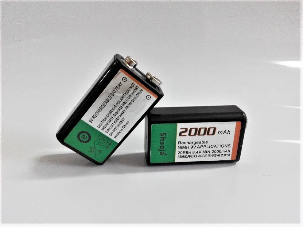 Высокое качество 2 шт 2000mah 9V NIMH аккумуляторная батарея + 1 универсальное 9v aa aaa