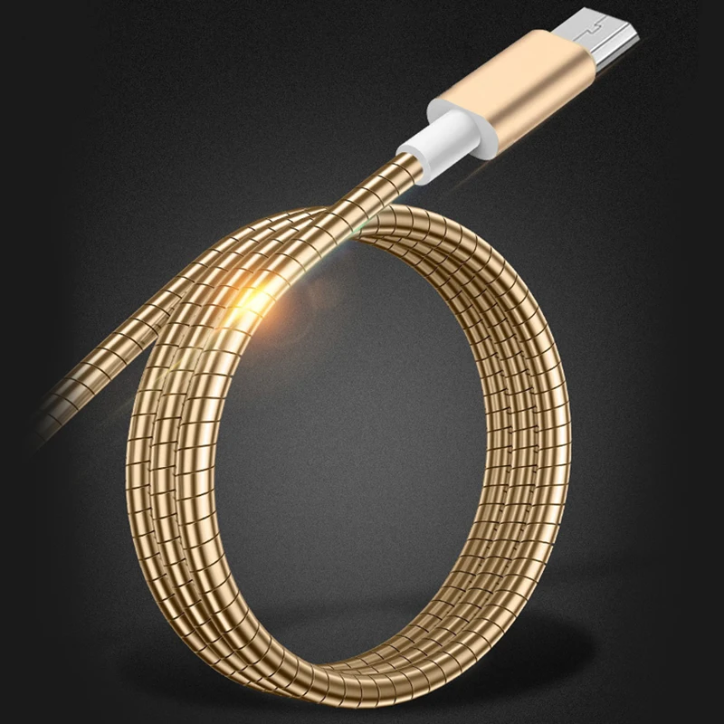 Полностью металлический кабель Micro USB для iphone 5s 6s X 7 8 plus iPad Air Mini Xiaomi Samsung HTC Huawei
