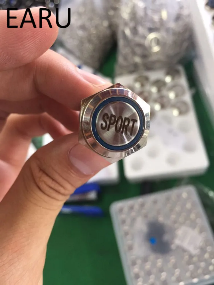 Водонепроницаемый светодиодный кнопочный переключатель из нержавеющей стали 19