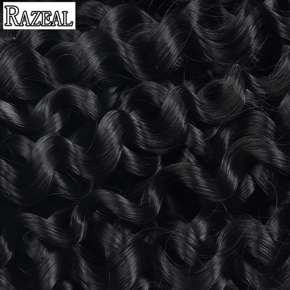 

Razeal 14" 4pcs pure color curly crochet braids synthetic braiding hair extension high temperature fiber