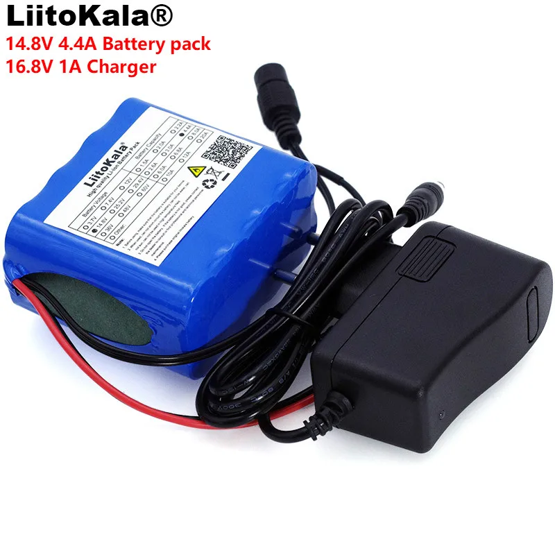 LiitoKala 14 8 V 4.4Ah 18650 li iom аккумулятор ночная рыбалка лампа нагреватель Шахтерская
