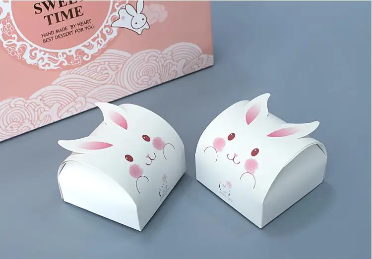 Mooncake упаковка коробка 6 яичный желток хрустящий милый кролик трехмерная свадебная сумочка подарочная коробка