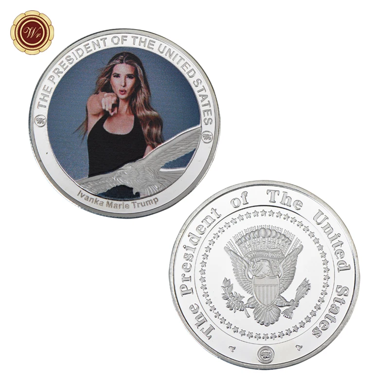 WR 5 шт. знаменитая модель США Ivanka Marie Trump Посеребренная монета с чехлом пикантная