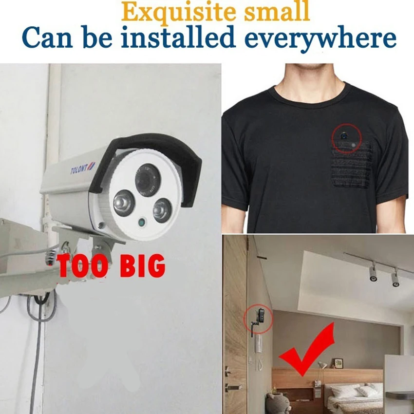 Mini Portable Wireless WIFI P2P HD DVR Camera Video Recorder IP Camcorder Remote View Indoor Outdoor Securit | Безопасность и