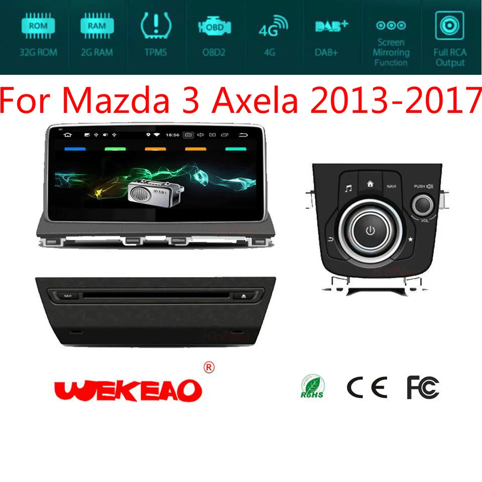 Wekeao Роскошные 10 25 &quotАвтомобильный мультимедийный gps навигации плеер для Mazda 3 Axela